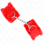 KINK - FURRY LINED WRIST RESTRAINTS RED ADJUSTABLE 17-31 CM X 7 CM - imagine 2