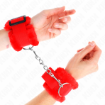 KINK - FURRY LINED WRIST RESTRAINTS RED ADJUSTABLE 17-31 CM X 7 CM - imagine 4