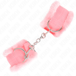 KINK - FURRY LINED WRIST RESTRAINTS PINK ADJUSTABLE 17-31 CM X 7 CM - imagine 2