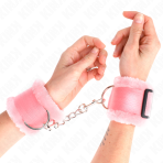 KINK - FURRY LINED WRIST RESTRAINTS PINK ADJUSTABLE 17-31 CM X 7 CM - imagine 4