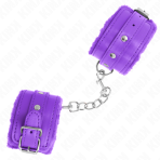 KINK - PREMIUM FUR LINED WRIST RESTRAINTS PURPLE WITH PURPLE BELT ADJUSTABLE 17-29 CM X 6 CM - imagine 2