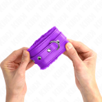 KINK - PREMIUM FUR LINED WRIST RESTRAINTS PURPLE WITH PURPLE BELT ADJUSTABLE 17-29 CM X 6 CM - imagine 3