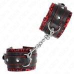 KINK - FUR LINED WRIST RESTRAINTS RED / BLACK ADJUSTABLE 17-29 CM X 6 CM - imagine 2