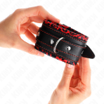 KINK - FUR LINED WRIST RESTRAINTS RED / BLACK ADJUSTABLE 17-29 CM X 6 CM - imagine 3
