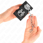 KINK - MULTIPOSITION WRIST RESTRAINTS WITH PADLOCK CLOSURE BLACK ADJUSTABLE 16-23 CM X 5.5 CM - imagine 3