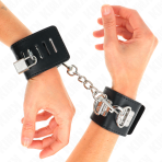 KINK - MULTIPOSITION WRIST RESTRAINTS WITH PADLOCK CLOSURE BLACK ADJUSTABLE 16-23 CM X 5.5 CM - imagine 4