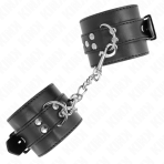 KINK - WRIST RESTRAINTS BLACK WITH BLACK BELT ADJUSTABLE 17-28 CM X 6 CM - imagine 2