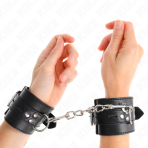 KINK - WRIST RESTRAINTS BLACK WITH BLACK BELT ADJUSTABLE 17-28 CM X 6 CM - imagine 4