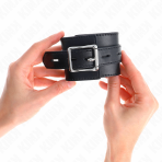 KINK - WRIST RESTRAINTS BLACK WITH BLACK BELT ADJUSTABLE 17-28 CM X 6 CM - imagine 3