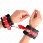 KINK - WRIST RESTRAINTS BLACK WITH RED BELT ADJUSTABLE 17-28 CM X 6 CM - imagine 4
