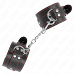 KINK - WRIST RESTRAINTS BLACK WITH RED LINING ADJUSTABLE 20-28 CM X 5.5 CM - imagine 2