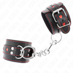 KINK - BLACK WRIST RESTRAINTS WITH RED HEART INLAY ADJUSTABLE 21-28 CM X 5.5 CM - imagine 2