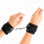 KINK - NYLON BIND HOOKLOOP WRIST RESTRAINTS BLACK MODEL 2 ADJUSTABLE 18-35 CM X 6 CM - imagine 4