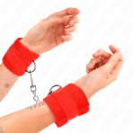 KINK - BEGINNER FUR HAND CUFFS RED 30 X 7 CM - imagine 4
