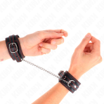 KINK - SMALL WRIST RESTRAINTS BLACK WITH RED LINING ADJUSTABLE 14-24 CM X 3.5 CM - imagine 4