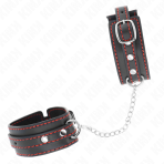 KINK - SMALL WRIST RESTRAINTS BLACK WITH RED LINING ADJUSTABLE 14-24 CM X 3.5 CM - imagine 2
