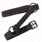 KINK - BONE GAG WITH LEATHERETTE STRAP BLACK ADJUSTABLE 41-57 CM - imagine 2