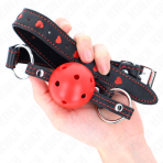 KINK - HOLLOW HARD RED BALL GAG MODEL 2 65 x 2.5 CM - imagine 4