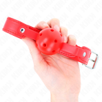 KINK - RED BREATHABLE BALL 4.5 CM GAG 65 x 2.5 CM - imagine 3