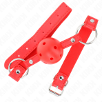 KINK - BREATHABLE BALL 4 CM GAG WITH DOUBLE RIVET MODEL 1 RED 62.5 x 2.5 CM ADJUSTABLE 42-58 CM - imagine 2