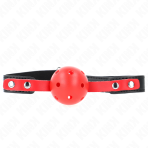 KINK - RED HOLLOW HARD BALL 4 CM GAG BLACK STRAP 60 x 2 CM ADJUSTABLE 37-52 CM - imagine 2