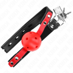 KINK - RED HOLLOW HARD BALL 4 CM GAG BLACK STRAP 60 x 2 CM ADJUSTABLE 37-52 CM - imagine 4