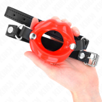 KINK - LIP 8 CM GAG WITH RED LEATHERETTE STRAP 63 x 2 CM ADJUSTABLE 39-58 CM - imagine 4