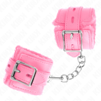 KINK - FUR LINED WRIST RESTRAINTS WITH SQUARE HOLES PINK AND PINK BELT ADJUSTABLE 17-29 CM X 6 CM - imagine 2