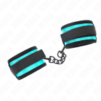 KINK - HOOK AND LOOP NYLON BIND WRIST RESTRAINTS BLACK-BLUE ADJUSTABLE 18-32 CM X 5 CM - imagine 2