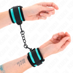 KINK - HOOK AND LOOP NYLON BIND WRIST RESTRAINTS BLACK-BLUE ADJUSTABLE 18-32 CM X 5 CM - imagine 3