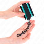 KINK - HOOK AND LOOP NYLON BIND WRIST RESTRAINTS BLACK-BLUE ADJUSTABLE 18-32 CM X 5 CM - imagine 4