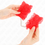 KINK - LACE ELASTIC WRIST RESTRAINTS RED - imagine 4