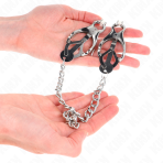KINK - JAPANESE CLOVER NIPPLE CLAMPS WITH CHAIN SILVER 30 CM - imagine 3