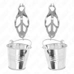 KINK - JAPANESE CLOVER NIPPLE CLAMPS WITH BUCKETS SILVER