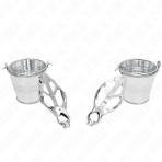 KINK - JAPANESE CLOVER NIPPLE CLAMPS WITH BUCKETS SILVER - imagine 2
