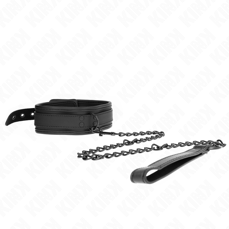 img_190785_a6f91f73c181b52cd9f3d8f4e27b4a15_1.png KINK - NEOPRENE BONDAGE COLLAR MODEL 1 WITH BELT 78 CM ADJUSTABLE 37.5 X 49.5 CM - imagine 1