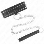 KINK - NECKLACE WITH LEASH 65 CM WITH SILVER STUDS MODEL 1 ADJUSTABLE 36-43 CM X 5 CM - imagine 3