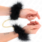 KINK - FEATHER HAND CUFFS WITH GOLD CHAIN MODEL 0 - imagine 2