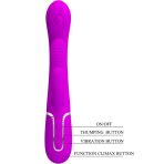 PRETTY LOVE - SHANIA TRIPLE RABBIT VIBRATOR MULTIFUNCTION PINK - imagine 5