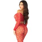 LEG AVENUE - CROP TOP + STOCKINGS RED ONE SIZE - imagine 4