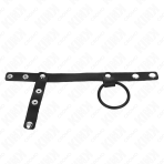 KINK - SILICONE PENIS RING 3.8 CM WITH BALL DIVIDER AND LEATHER STRAP 22 X 1.5 CM - imagine 3