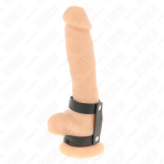 KINK - ADJUSTABLE DOUBLE LEATHER PENIS RING - imagine 2