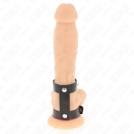 KINK - ADJUSTABLE DOUBLE LEATHER PENIS RING - imagine 4