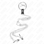 KINK - TRIPLE CHROME METAL PENIS RING 3.8 CM TO 5 CM WITH 26 CM METAL CHAIN AND NIPPLE CLAMPS MODEL 1 - imagine 3