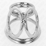 KINK - TRIPLE CHROME METAL PENIS RING 3.8 CM TO 5 CM MODEL 1 - imagine 5