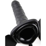 FETISH FANTASY SERIES - 19 CM VIBRATING HOLLOW STRAP-ON BLACK - imagine 4