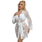 SUBBLIME - 954376 LONG SLEEVE NIGHTGOWN WITH FLORAL DESIGN WHITE L/XL - imagine 5