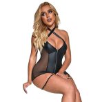 SUBBLIME - 954444 SEXY MESH DRESS LEATHER BLACK S/M - imagine 3