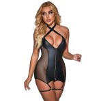 SUBBLIME - 954451 SEXY MESH DRESS LEATHER BLACK L/XL - imagine 3