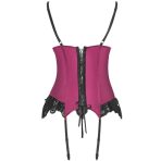 LIVCO CORSETTI FASHION - AGRAFENA CF 90436 CORSET + THONG BURGUNDY S/M - imagine 5